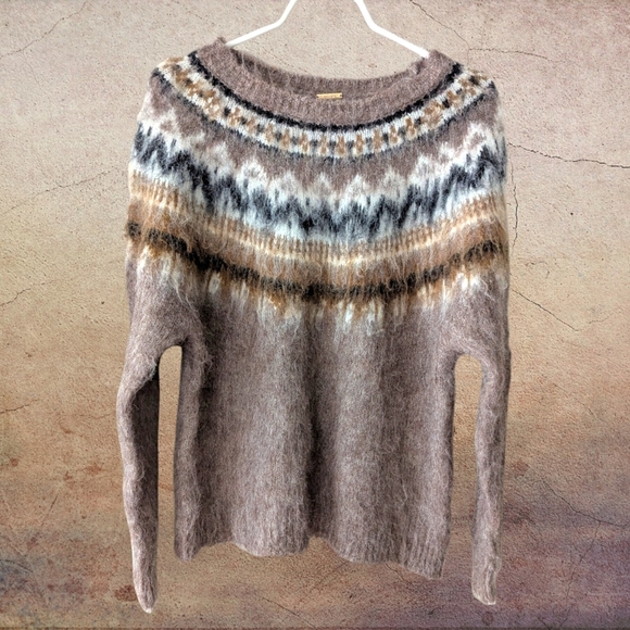 MAGASCHONI | NWOT Scandi Fair Isle Wool Blend Sweater Super Soft Size S - Picture 7 of 12